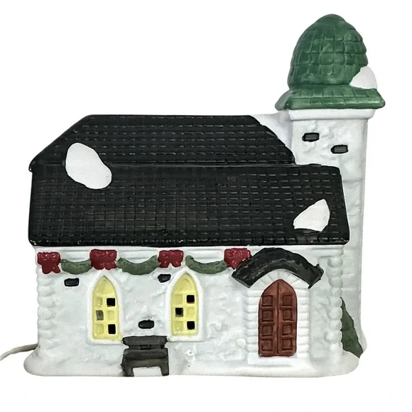 Vintage Village Church St Jude Porcelain Christmas Light Up House Holiday Decor - Picture 9 of 16